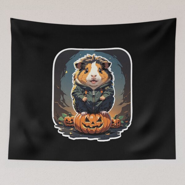 Item preview, cute guinea pig with pumpkins designed and sold by Majkel & Majkel.