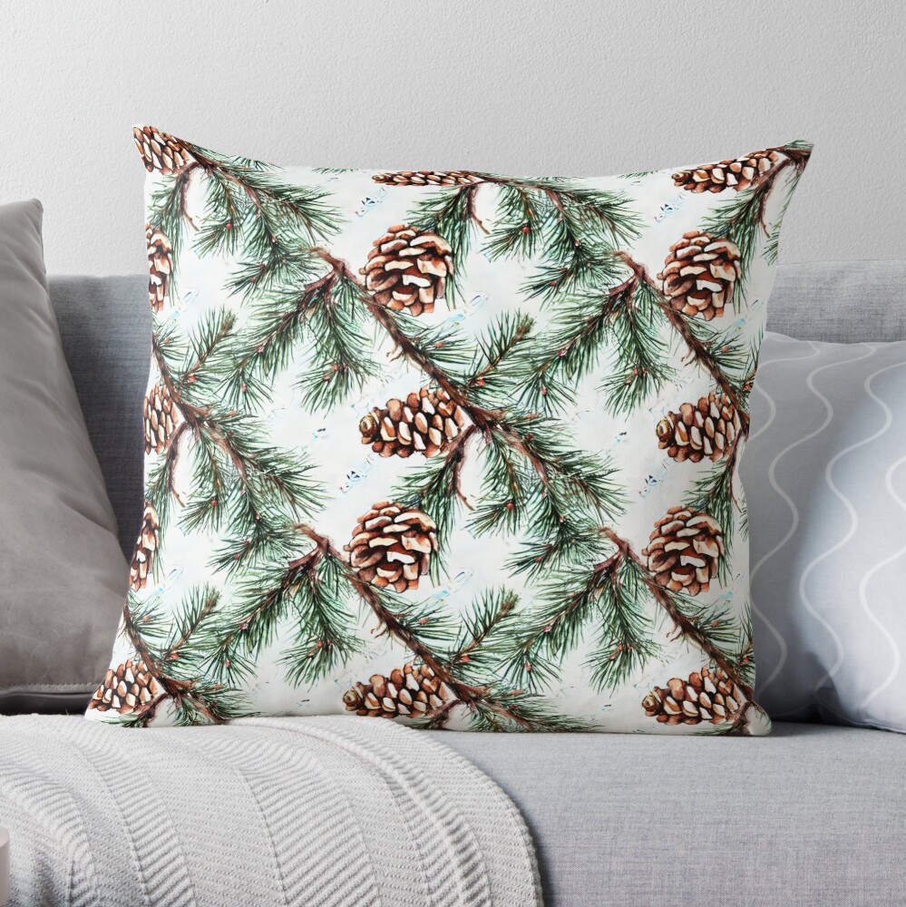 Christmas & Holiday Pillows and Throws - Pinecones and Acorns