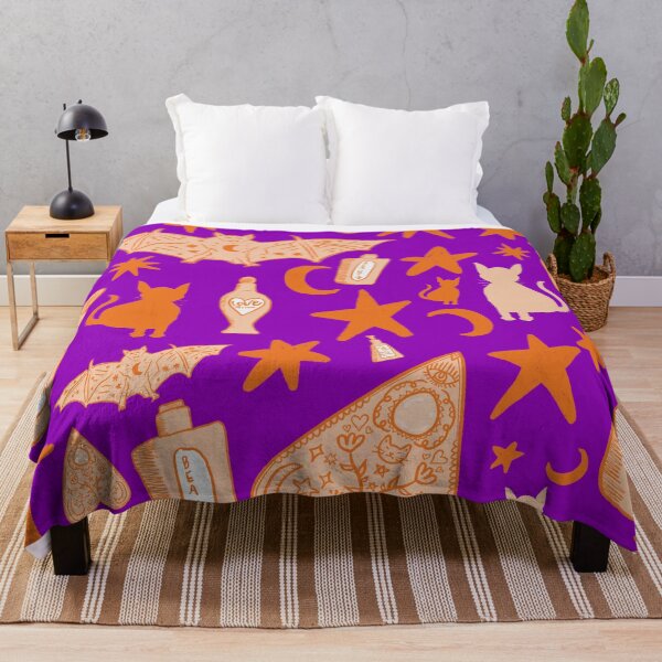 Item preview, Witchy Halloween Doodles, Orange over Purple designed and sold by Daydreamer Alley.