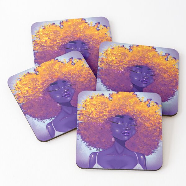 Item preview, Purple Girl with Golden Afro designed and sold by ROKZARTT.