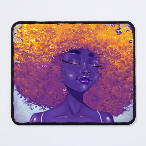 Aperçu de l'œuvre Fille violette avec Afro doré créée et vendue par ROKZARTT.