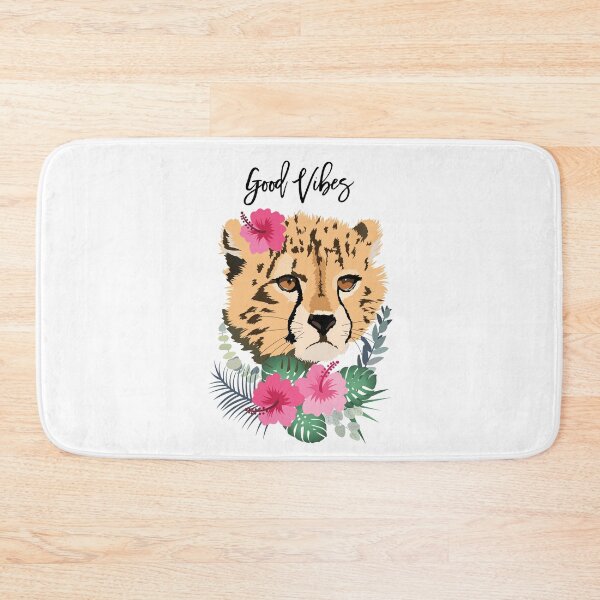 Item preview, Cheetah Good Vibes with Pink Hibiscus flower designed and sold by HotPinkStudio.