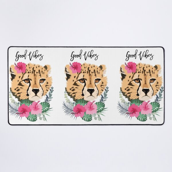 Item preview, Cheetah Good Vibes with Pink Hibiscus flower designed and sold by HotPinkStudio.