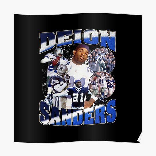 21 DEION SANDERS Dallas Cowboys NFL CB/RS Blue Throwback Jersey