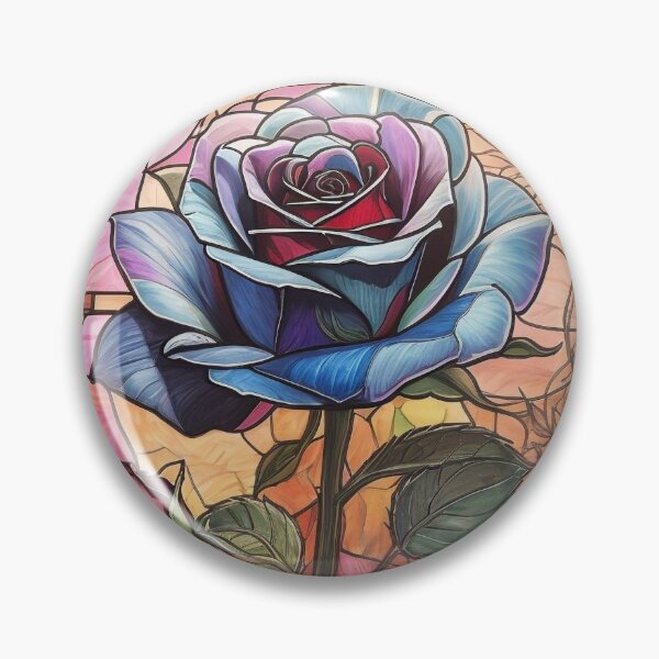 Item preview, Stained Glass Rose Art Enchanted Rose designed and sold by druidwolfart.