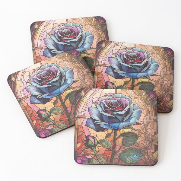 Item preview, Stained Glass Rose Art Enchanted Rose designed and sold by druidwolfart.