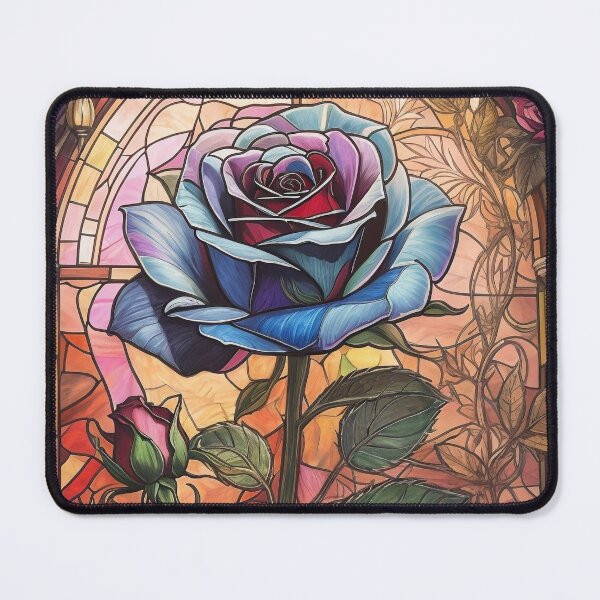 Item preview, Stained Glass Rose Art Enchanted Rose designed and sold by druidwolfart.
