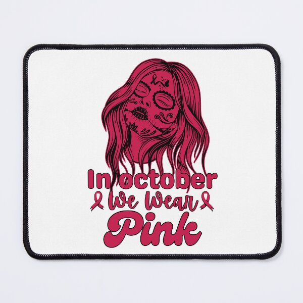 Item preview, In October We Wear Pink Sugar Skull Halloween Breast Cancer designed and sold by Thevulcano.