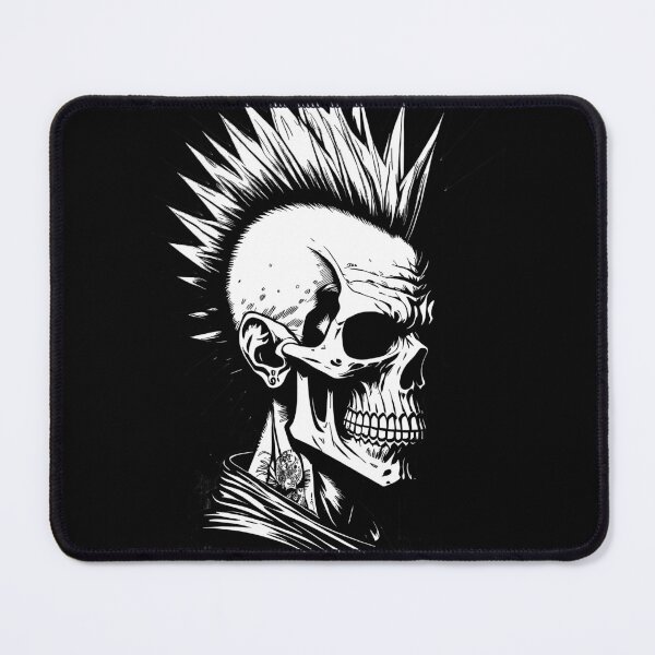 Item preview, Skull Mohawk Black and White designed and sold by deathanarchy.