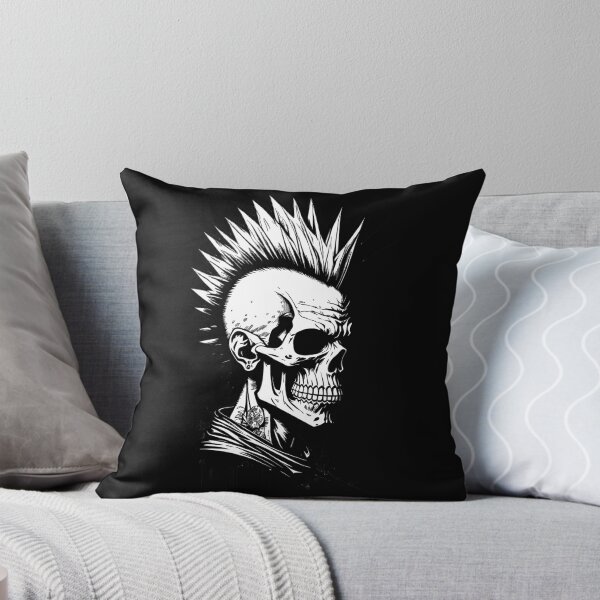 Item preview, Skull Mohawk Black and White designed and sold by deathanarchy.
