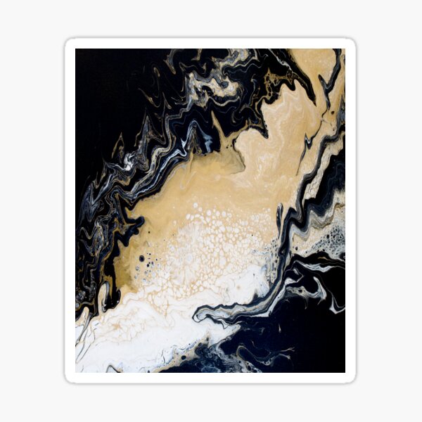 Black Gold Acrylic Pour Sticker