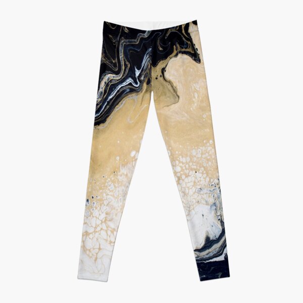 Black Gold Acrylic Pour Leggings