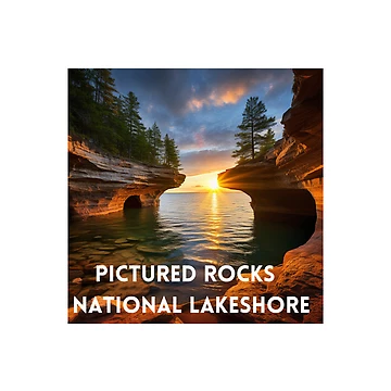 Artwork thumbnail, Pictured Rocks Sticker by CrystalTees