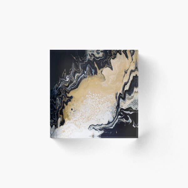Black Gold Acrylic Pour Acrylic Block