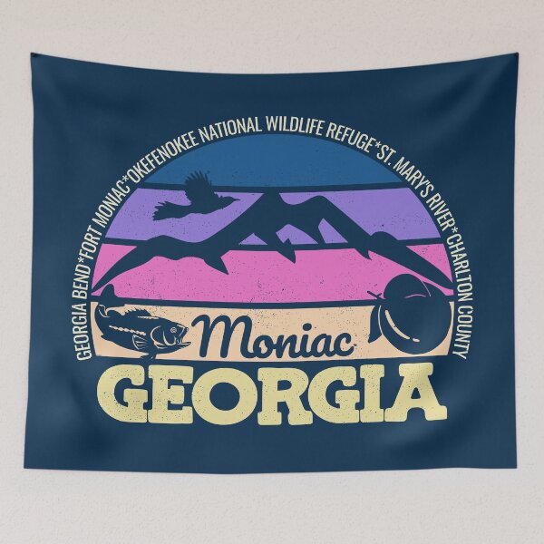 Item preview, Moniac Georgia Sunset Retro Vintage Local Pride Logo designed and sold by CRHPOD20.