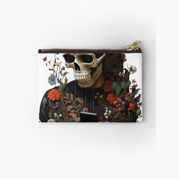 Item preview, Floral Botanical Skeleton Looking at his Phone designed and sold by Urban  Charms.