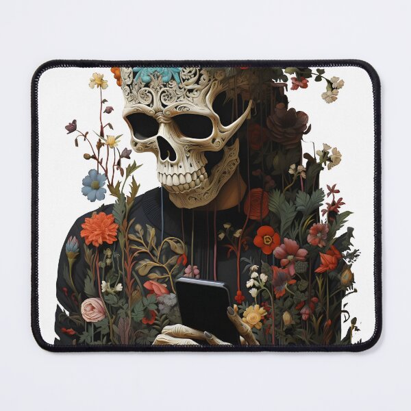 Item preview, Floral Botanical Skeleton Looking at his Phone designed and sold by Urban  Charms.