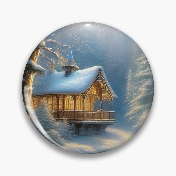 Item preview, Cabin by the lake in Winter designed and sold by MixinMadness.