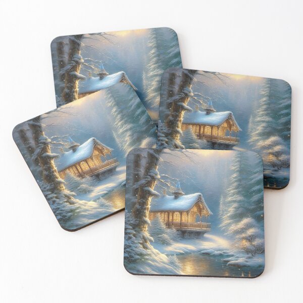 Item preview, Cabin by the lake in Winter designed and sold by MixinMadness.