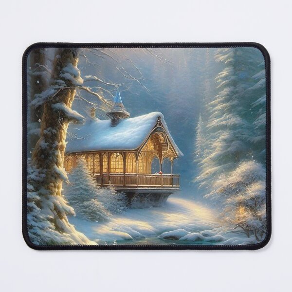 Item preview, Cabin by the lake in Winter designed and sold by MixinMadness.