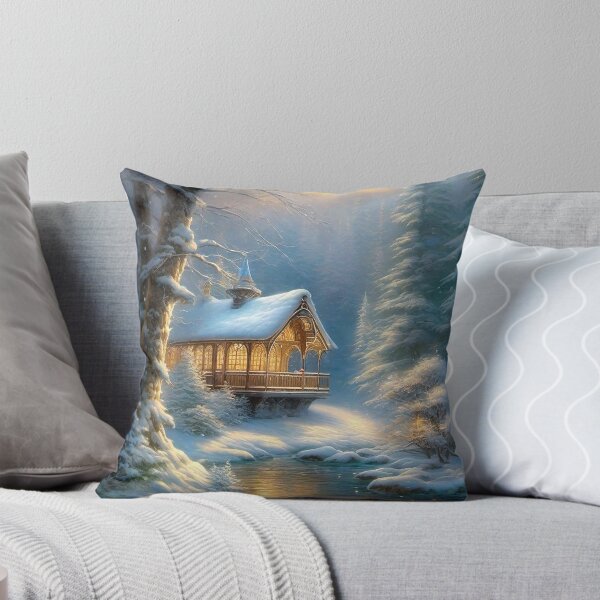 Item preview, Cabin by the lake in Winter designed and sold by MixinMadness.