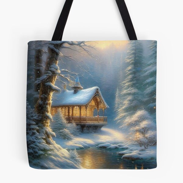 Item preview, Cabin by the lake in Winter designed and sold by MixinMadness.