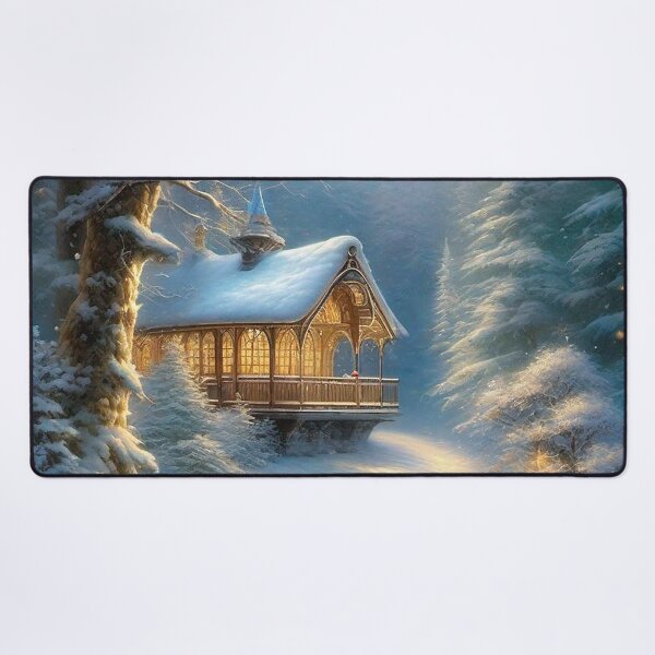 Item preview, Cabin by the lake in Winter designed and sold by MixinMadness.