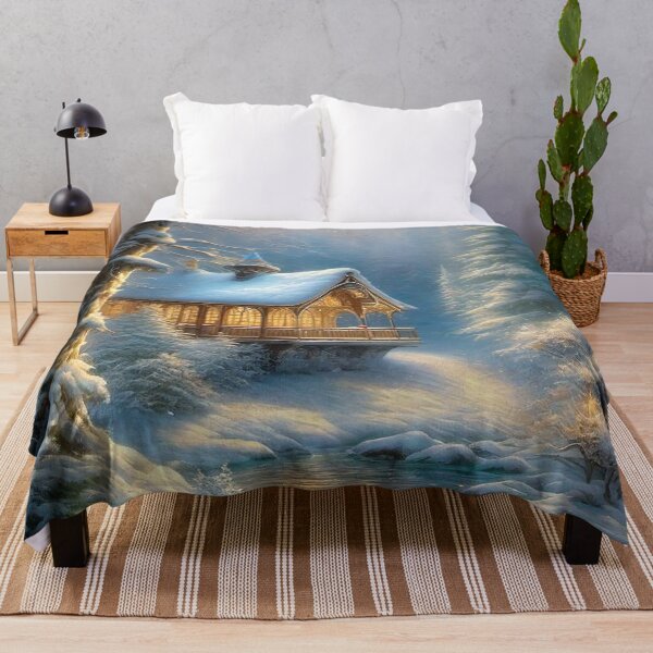 Item preview, Cabin by the lake in Winter designed and sold by MixinMadness.