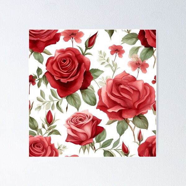 Item preview, rose flowers pattern watercolor designed and sold by SteveJJ30.
