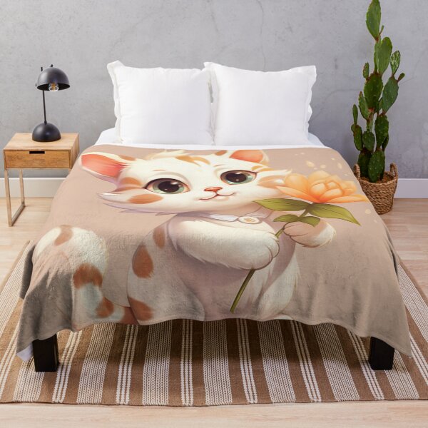 Item preview, Cute cat holding a flower designed and sold by Sketch-Shack.
