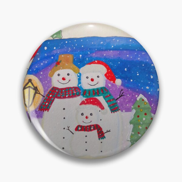 Artikelvorschau, Schneemannfamilie feiert Weihnachten entworfen und verkauft von Kiruthikaarts.