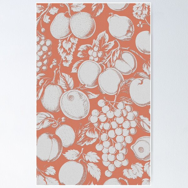 Item preview, fruits retro vintage fabric pattern graphic illustration design designed and sold by ironpalette.