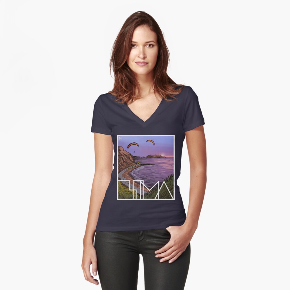 Item preview, Fitted V-Neck T-Shirt designed and sold by matiasreba.