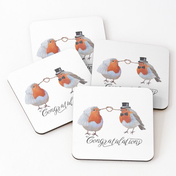 Item preview, Congratulations, European Robin Couple designed and sold by Roy & Tiffany.