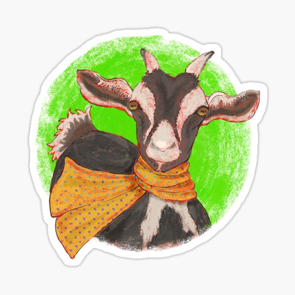 Item preview, Curious Goat in a Scarf designed and sold by AshandOakArt.