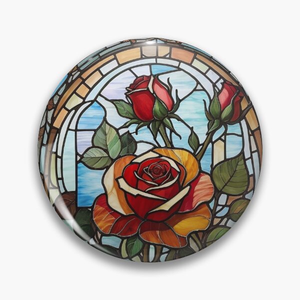 Item preview, Stained Glass Rose Art Enchanted Rose designed and sold by druidwolfart.