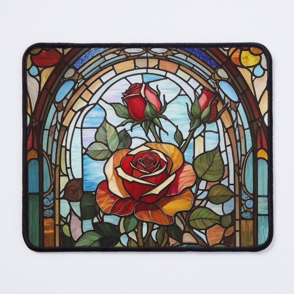 Item preview, Stained Glass Rose Art Enchanted Rose designed and sold by druidwolfart.