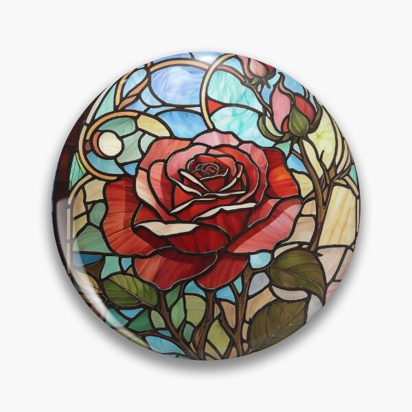 Item preview, Stained Glass Rose Art Enchanted Rose designed and sold by druidwolfart.