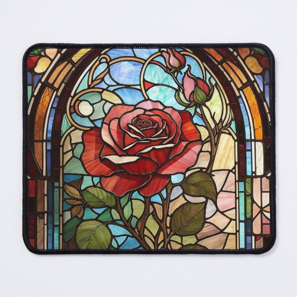 Item preview, Stained Glass Rose Art Enchanted Rose designed and sold by druidwolfart.