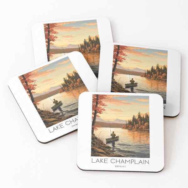Item preview, A Vintage Travel Illustration of Lake Champlain - Vermont - US  designed and sold by GoodOldVintage.