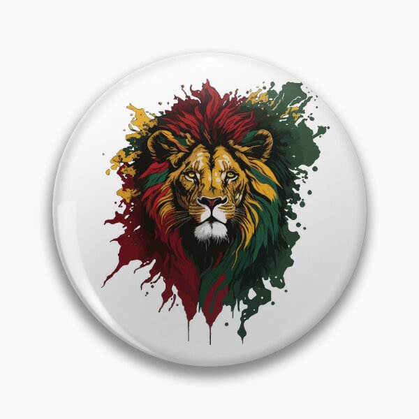 Item preview, Rasta Lion Inkblot designed and sold by reggaeartgifts.