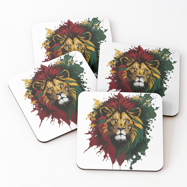 Item preview, Rasta Lion Inkblot designed and sold by reggaeartgifts.