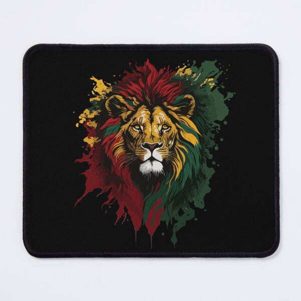 Item preview, Rasta Lion Inkblot designed and sold by reggaeartgifts.