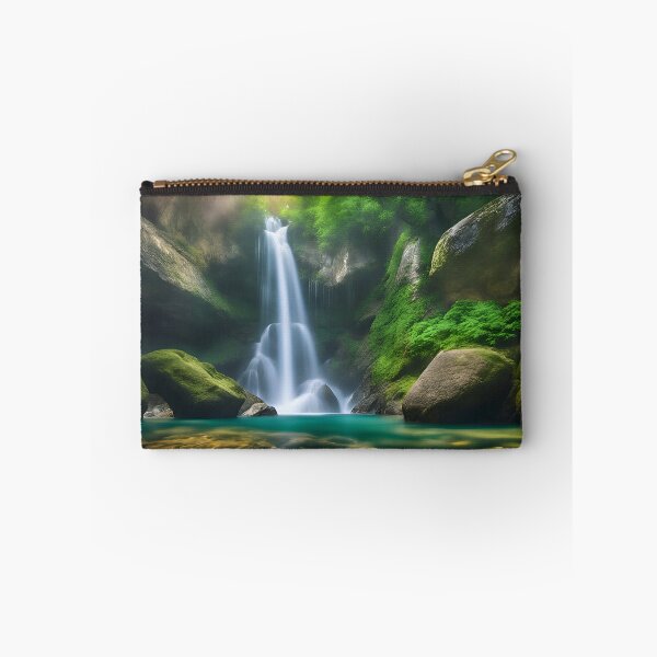 Item preview, Sunlit Waterfall Amidst Verdant Beauty designed and sold by D-Dreamweaver.