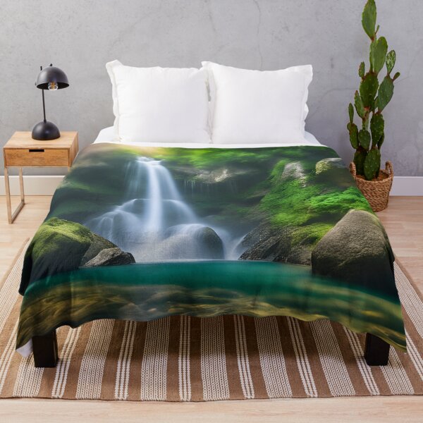 Item preview, Sunlit Waterfall Amidst Verdant Beauty designed and sold by D-Dreamweaver.