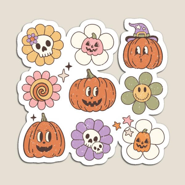 Item preview, Vintage Halloween Pumpkins and Flowers designed and sold by CreativeMisc.