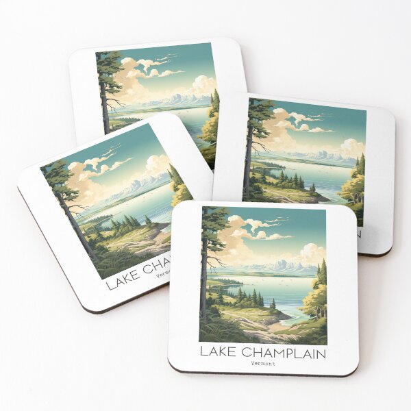 Item preview, A Vintage Travel Illustration of Lake Champlain - Vermont - US  designed and sold by GoodOldVintage.