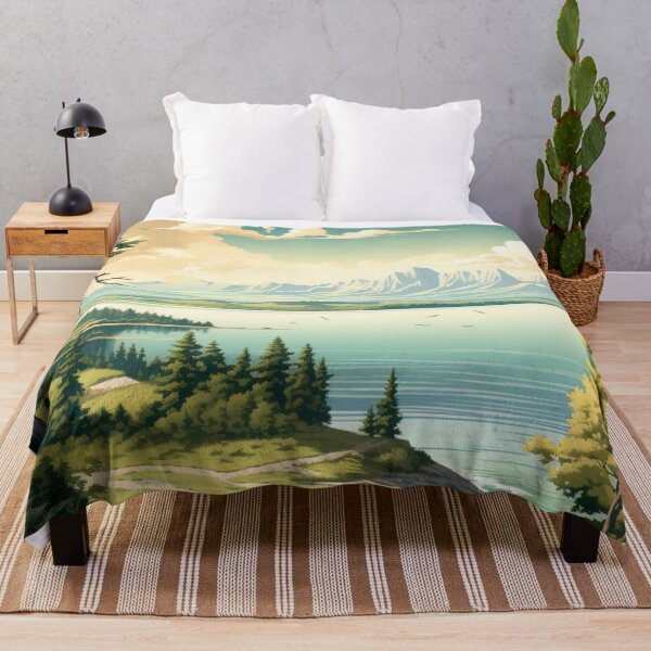 Item preview, A Vintage Travel Illustration of Lake Champlain - Vermont - US designed and sold by GoodOldVintage.