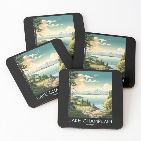 Item preview, A Vintage Travel Illustration of Lake Champlain - Vermont - US  designed and sold by GoodOldVintage.