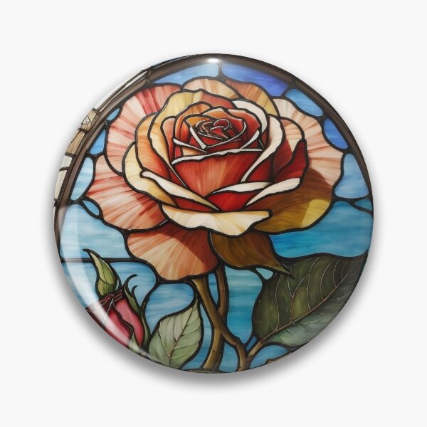 Item preview, Stained Glass Rose Art Enchanted Rose designed and sold by druidwolfart.